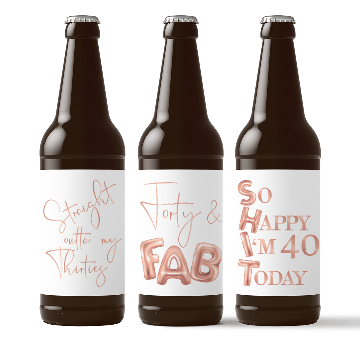 40th Birthday Beer Labels, Pack of 6