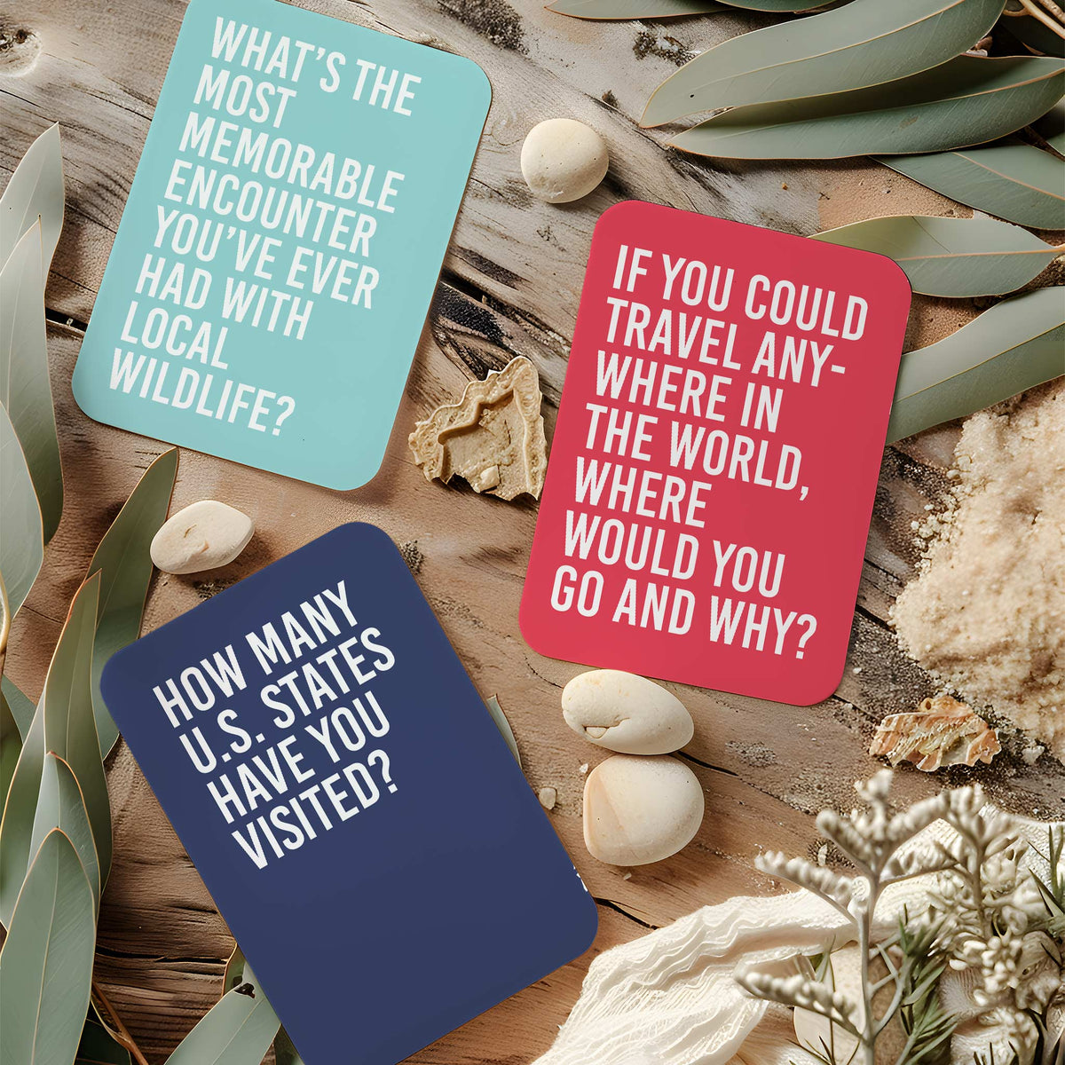 Family Vacation Conversation Starter Cards, Deck of 16