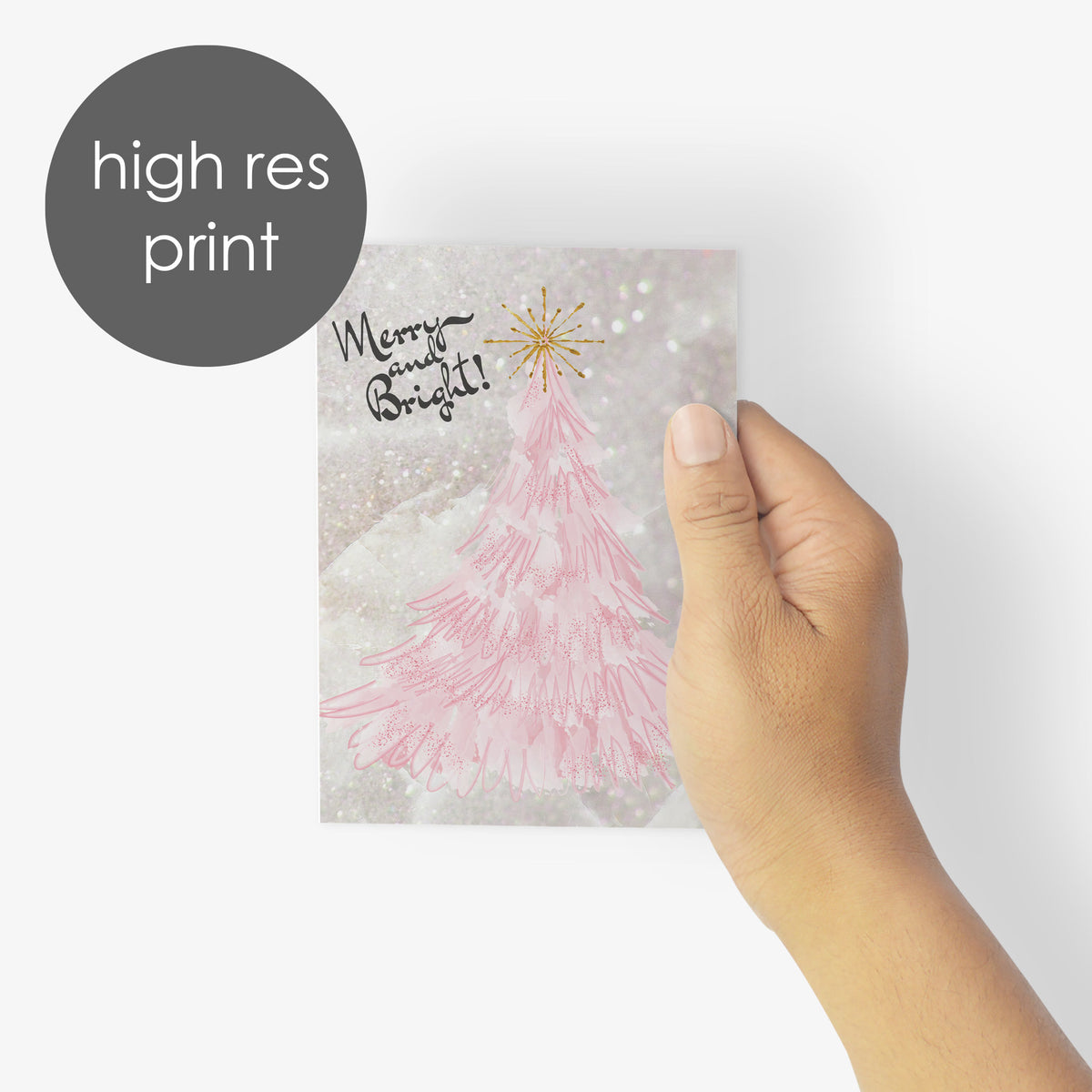 Cheers and Christmas Tree Greeting Cards, Set of 24