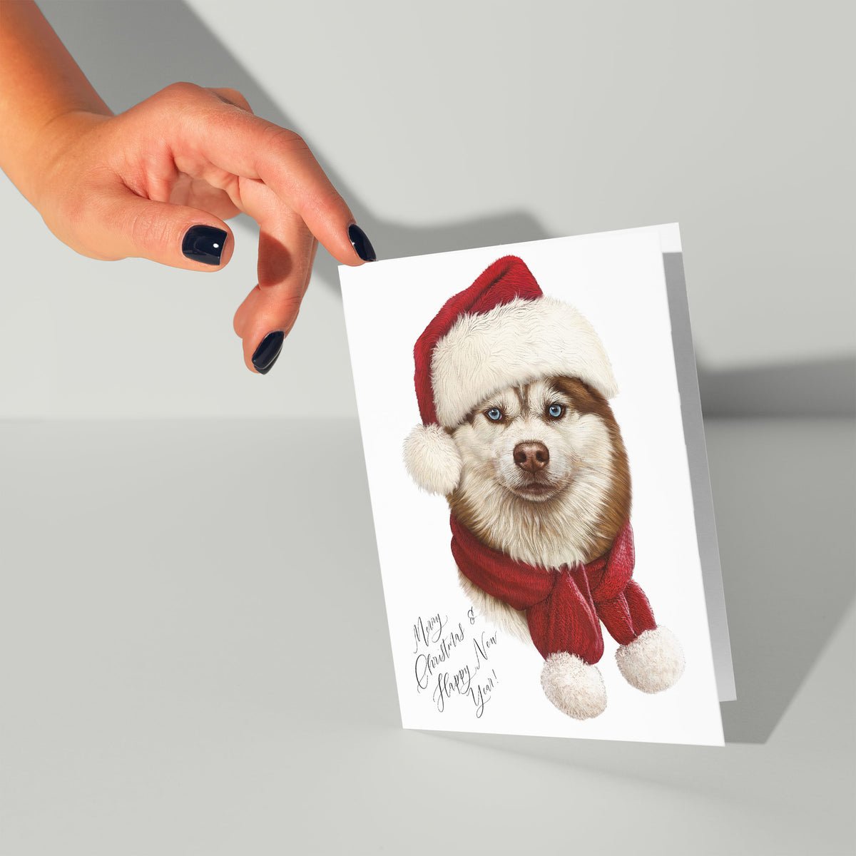 Husky Dog Merry Christmas Cards, Set of 24