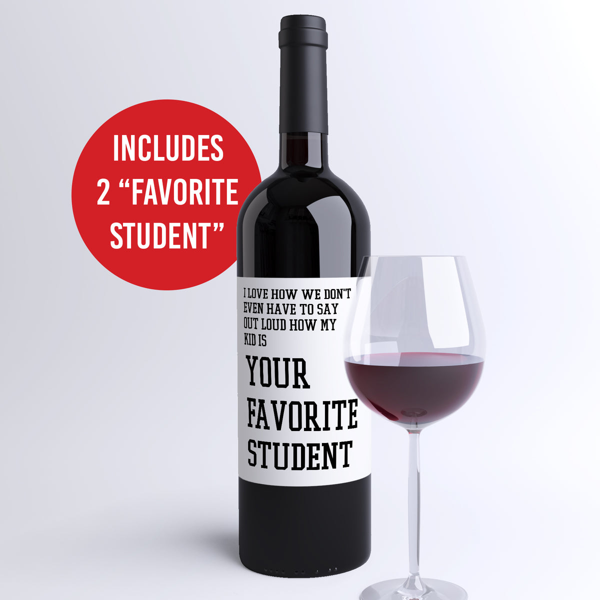 Funny Teacher Wine Labels, Pack of 4