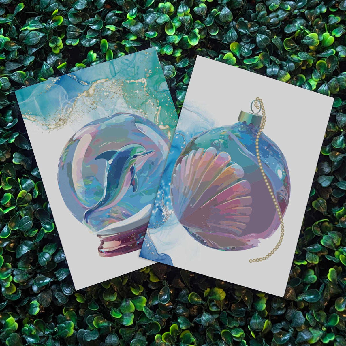 Sea Life Christmas Cards, Set of 24