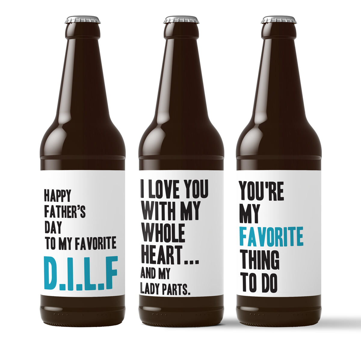 Naughty Father's Day Beer Labels, Pack of 6