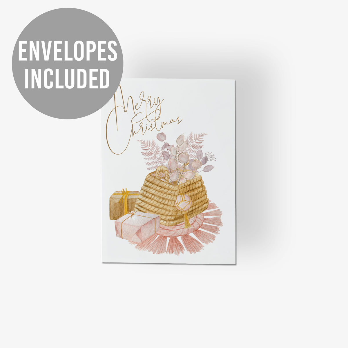 Romantic Christmas Greeting Cards, Set of 24