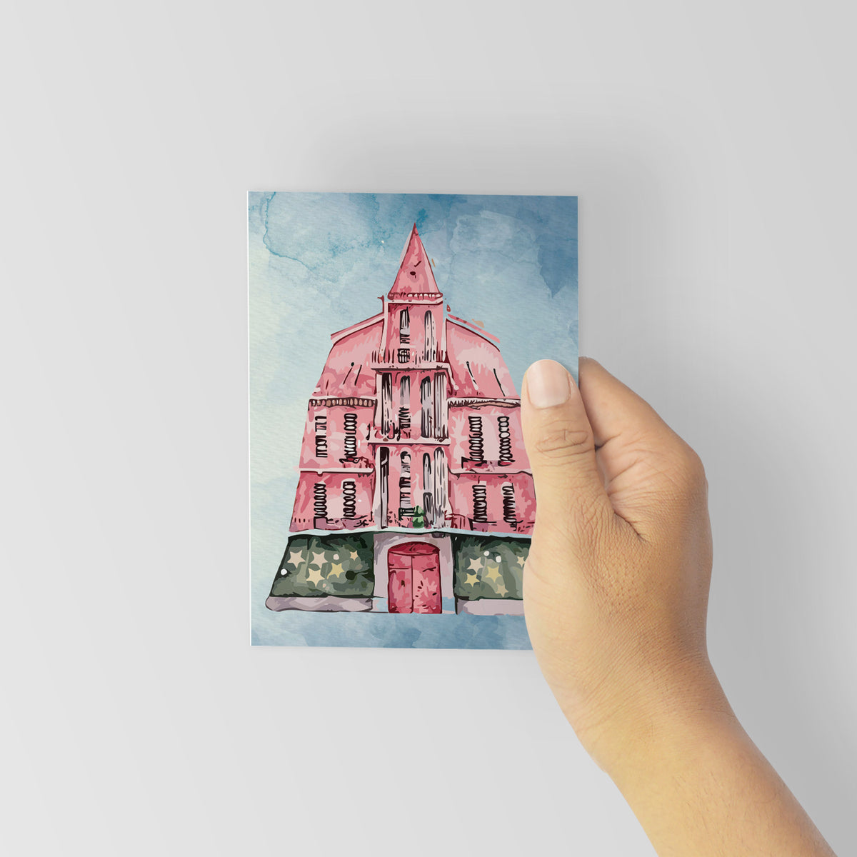 French Hotels Christmas Greeting Cards, Set of 24