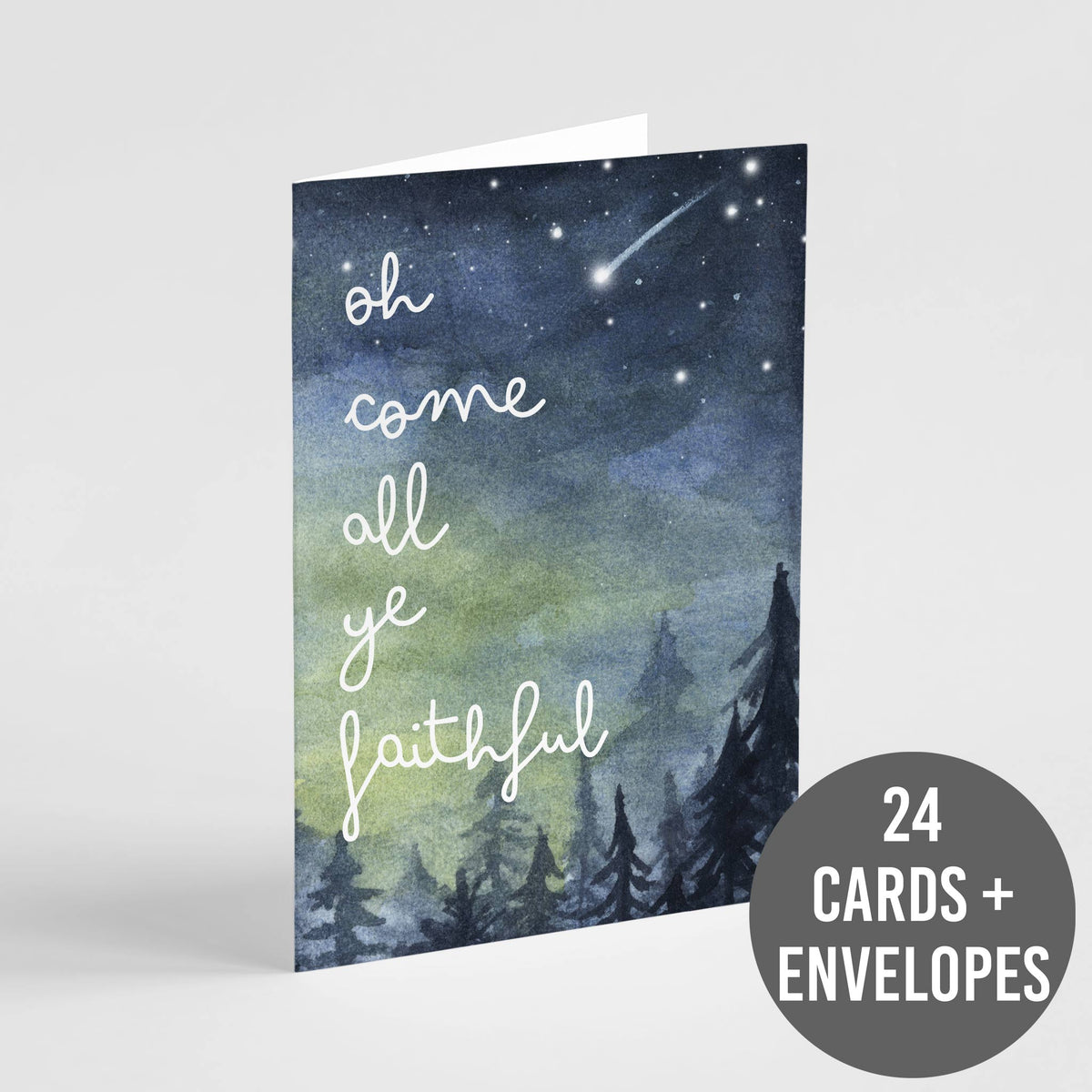 Religious Christmas Greeting Cards, Set of 24