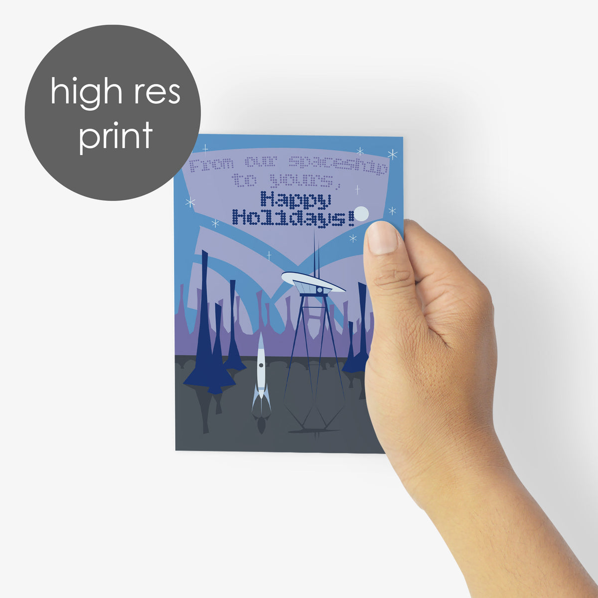Retro Space Holiday Cards, Set of 24