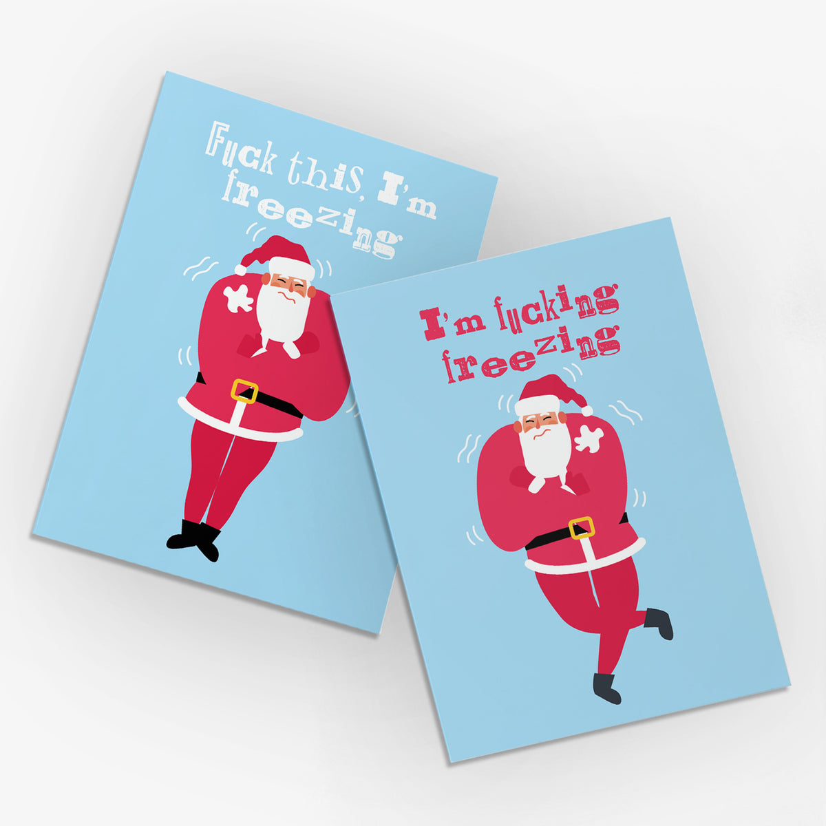 Funny Santa Christmas Greeting Cards, Set of 24