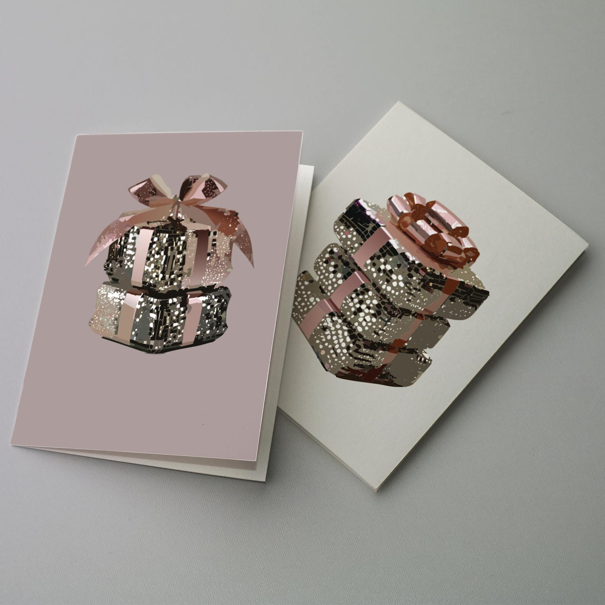 Disco Christmas Present Greeting Cards, Set of 24