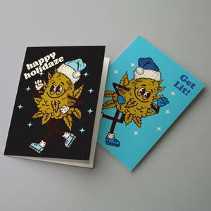 24 Cartoon Stoner Bud Christmas Cards + Envelopes