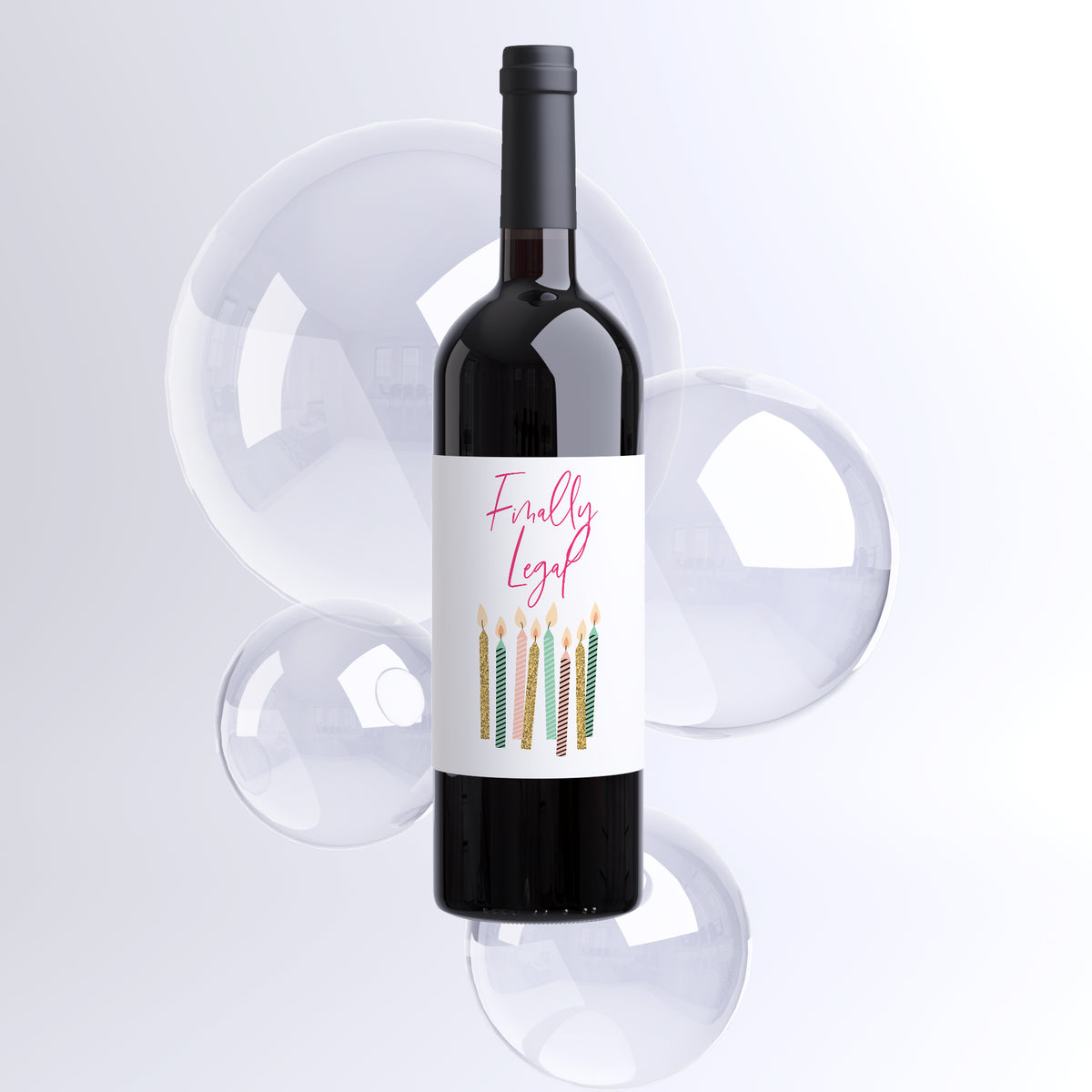 21st Birthday Wine Labels, Pack of 4