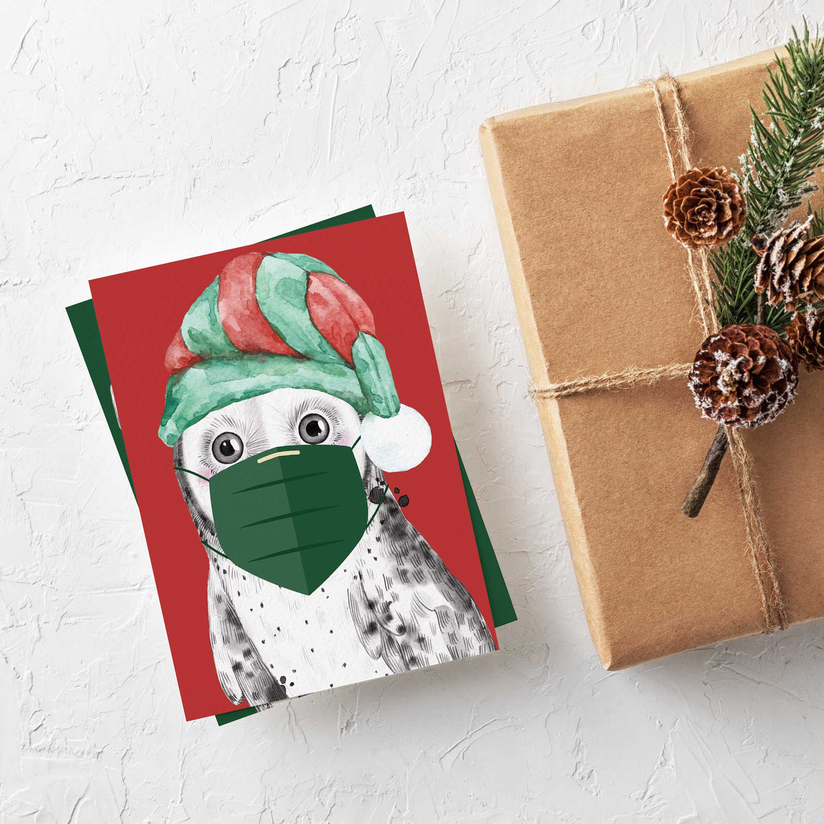 Covid Christmas Greeting Cards, Set of 24