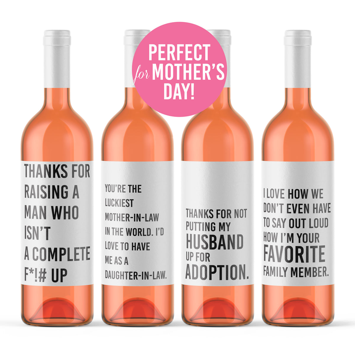 Mom Appreciation Wine Labels, Pack of 4
