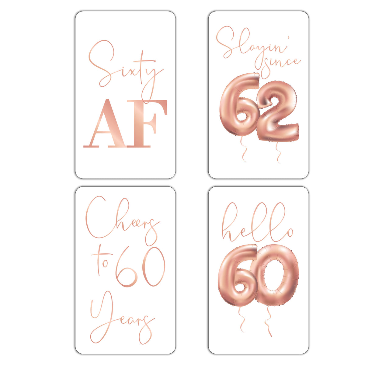 60th Birthday Wine Labels, Pack of 4