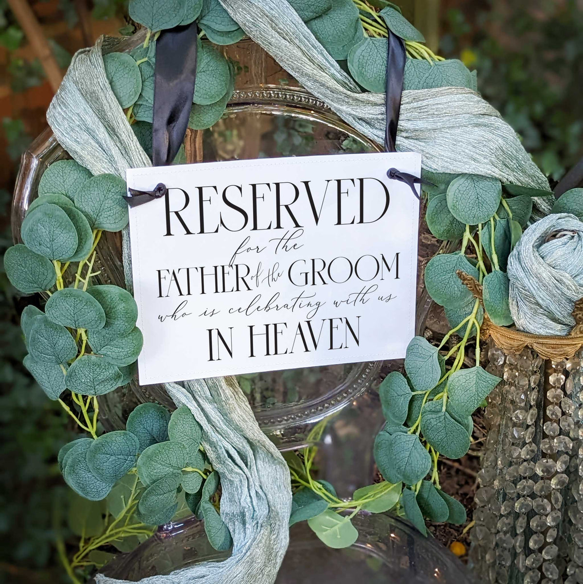 Memorial Chair Sign for Father of the Groom