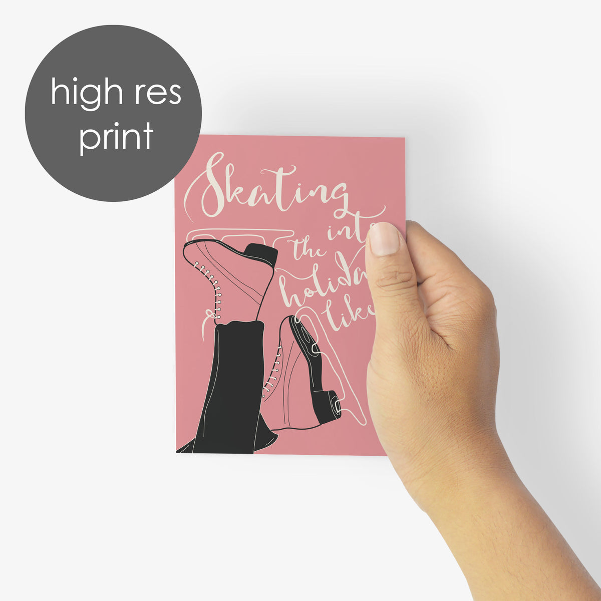 Figure Skating Holiday Greeting Cards, Set of 24