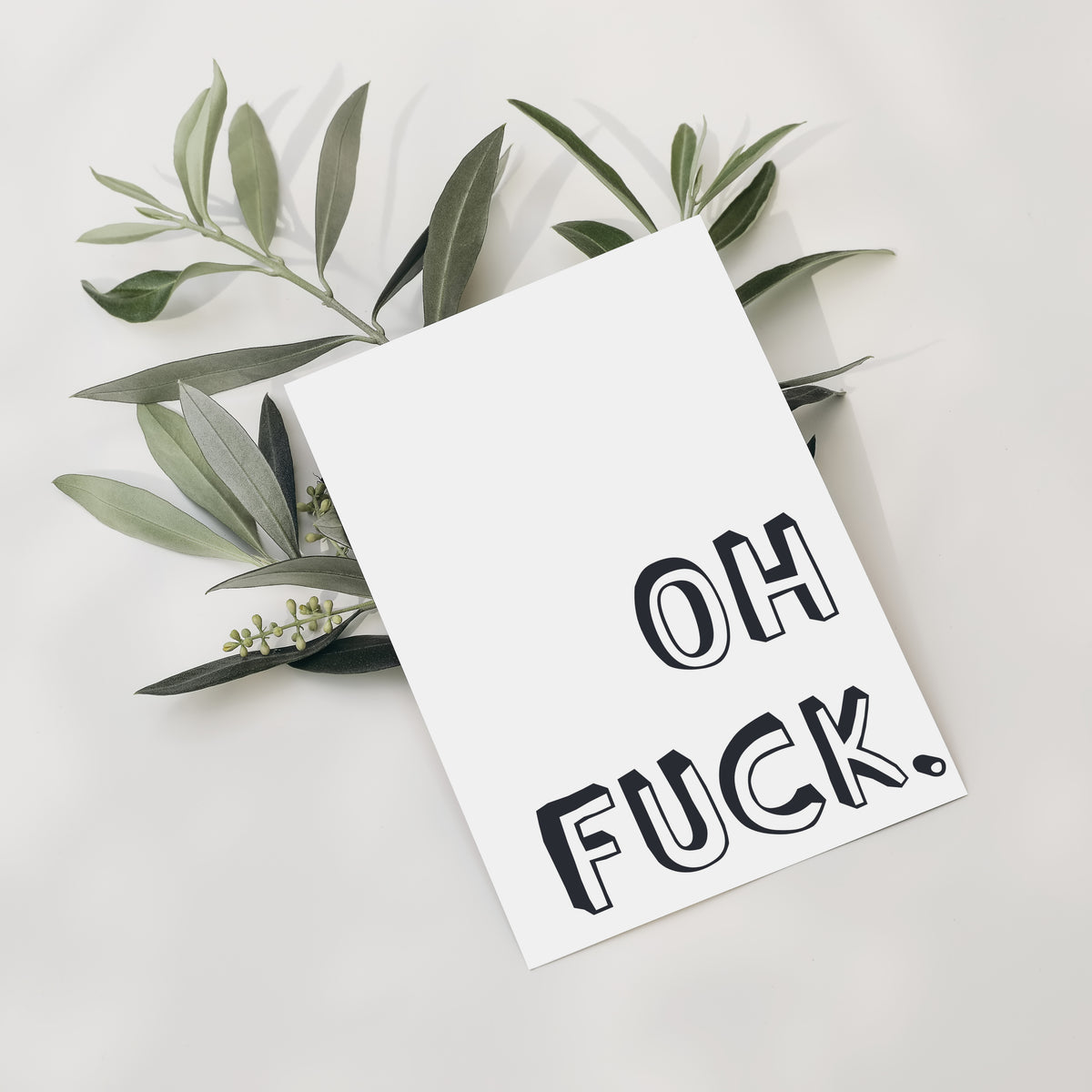 Text-only greeting cards in a boxed set of 24, six cards per design, black text on white throughout.