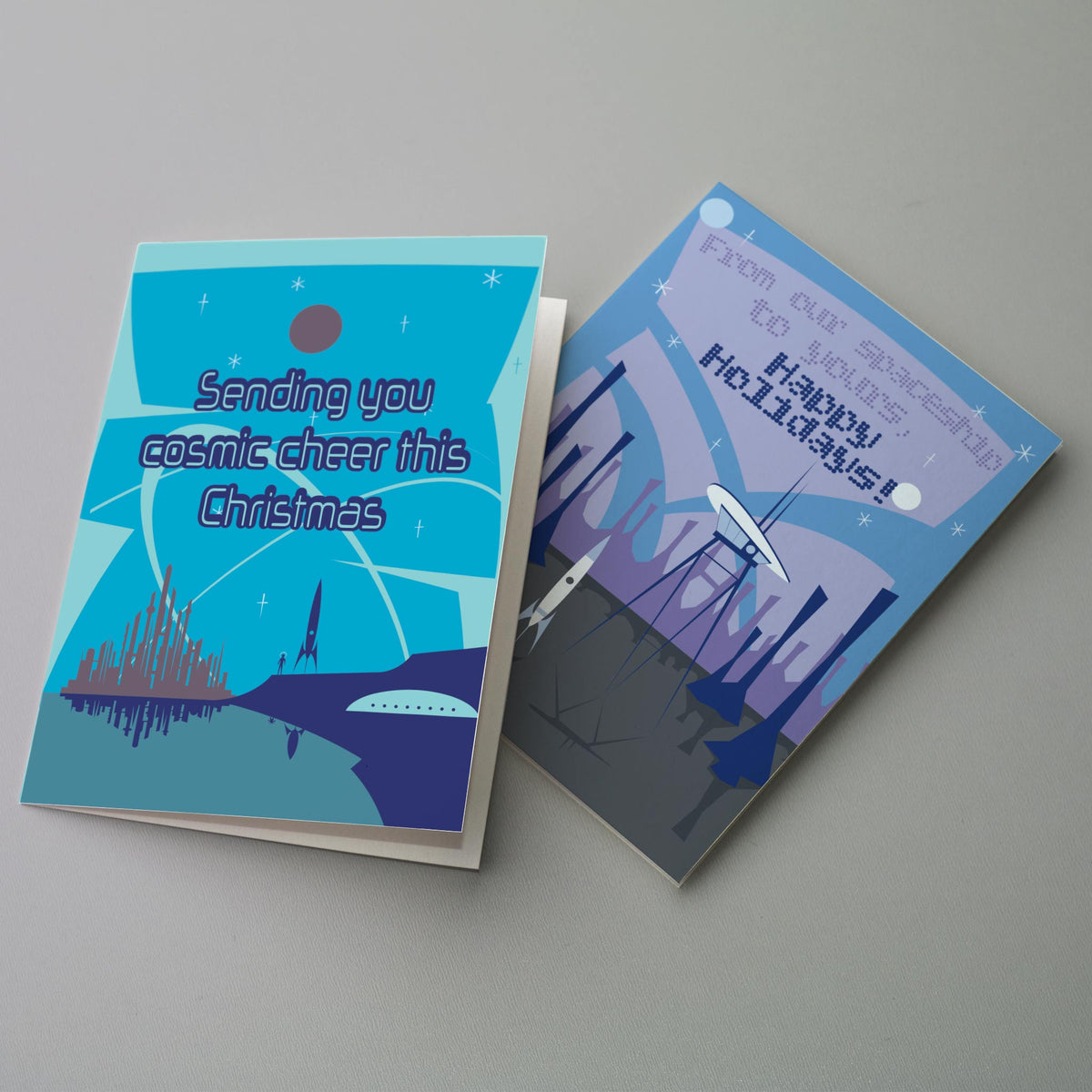 Retro Space Holiday Cards, Set of 24