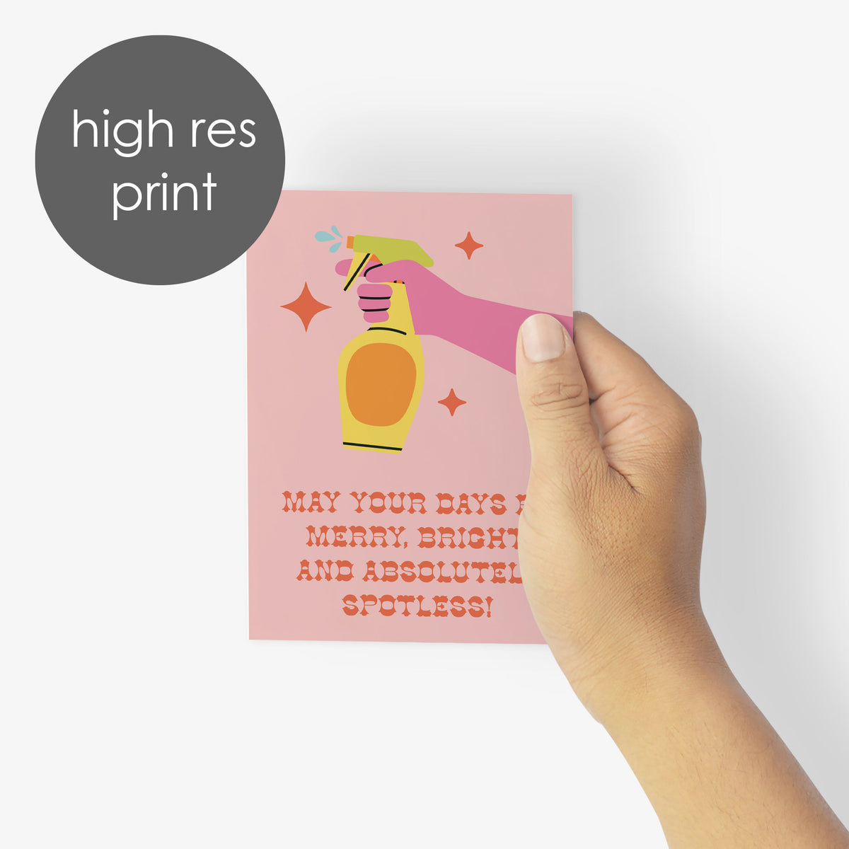 Cleaning Themed Christmas Greeting Cards, Set of 24