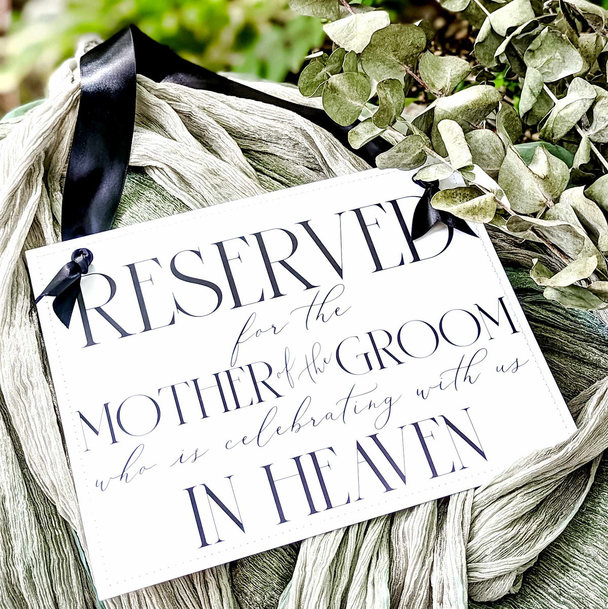 Memorial Chair Sign for Mother of the Groom