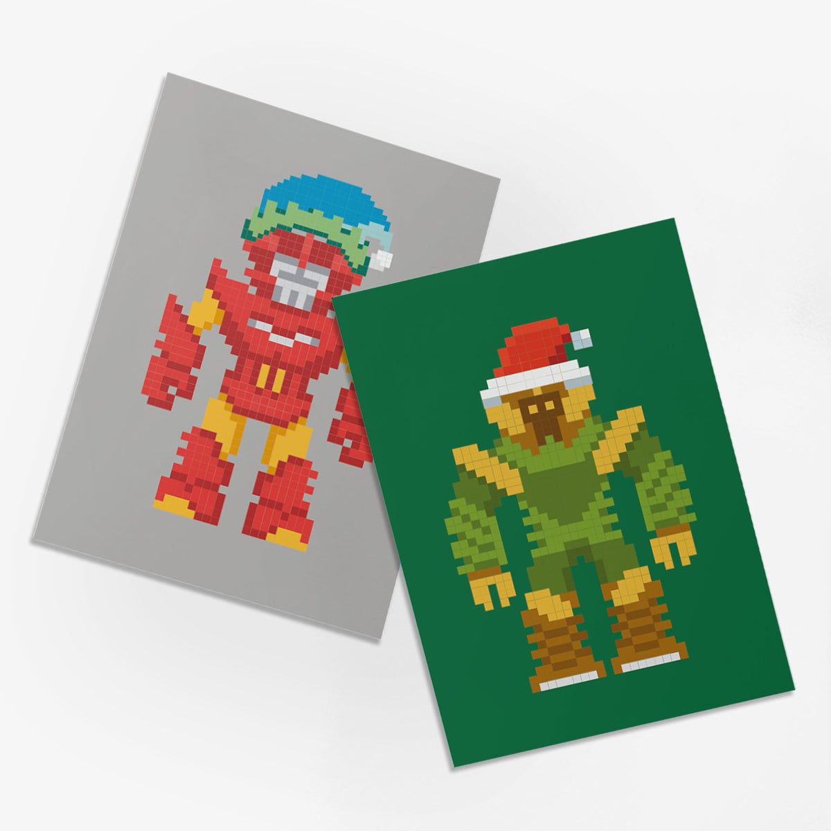 Pixelated Robot Christmas Cards, Set of 24