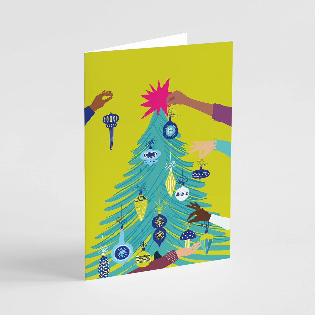 Retro Multicultural Christmas Greeting Cards, Set of 24