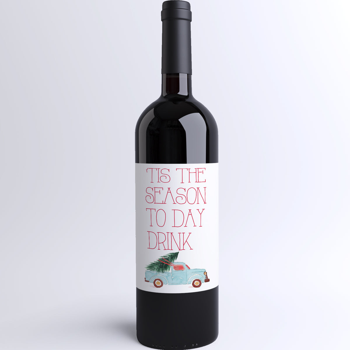 Cute Christmas Wine Labels, Pack of 4