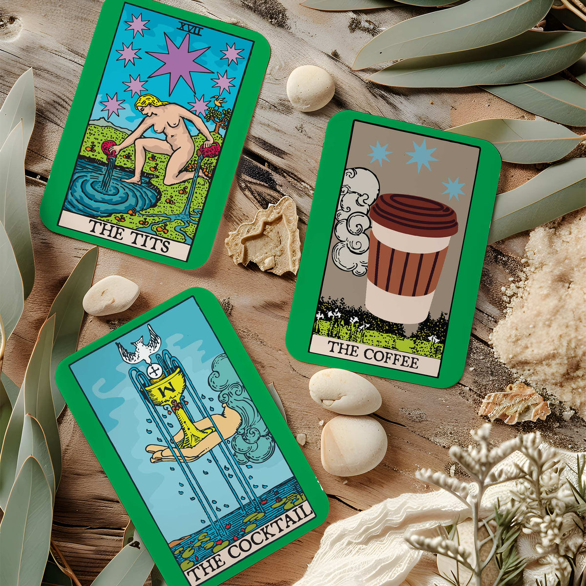 Cheeky Tarot-Inspired Oracle Deck, 16 Cards