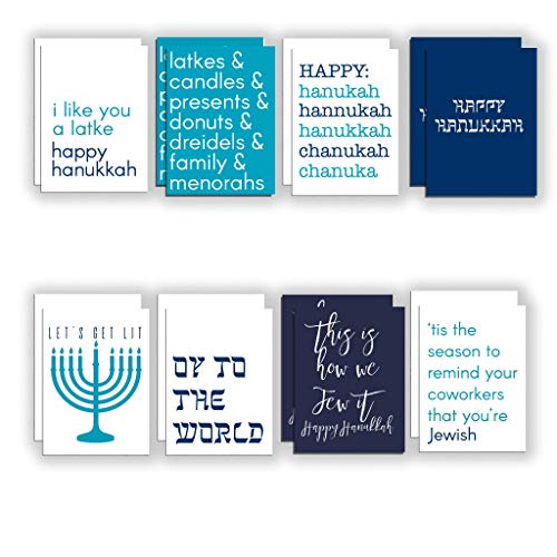 Funny Hanukkah Greeting Cards, Set of 24