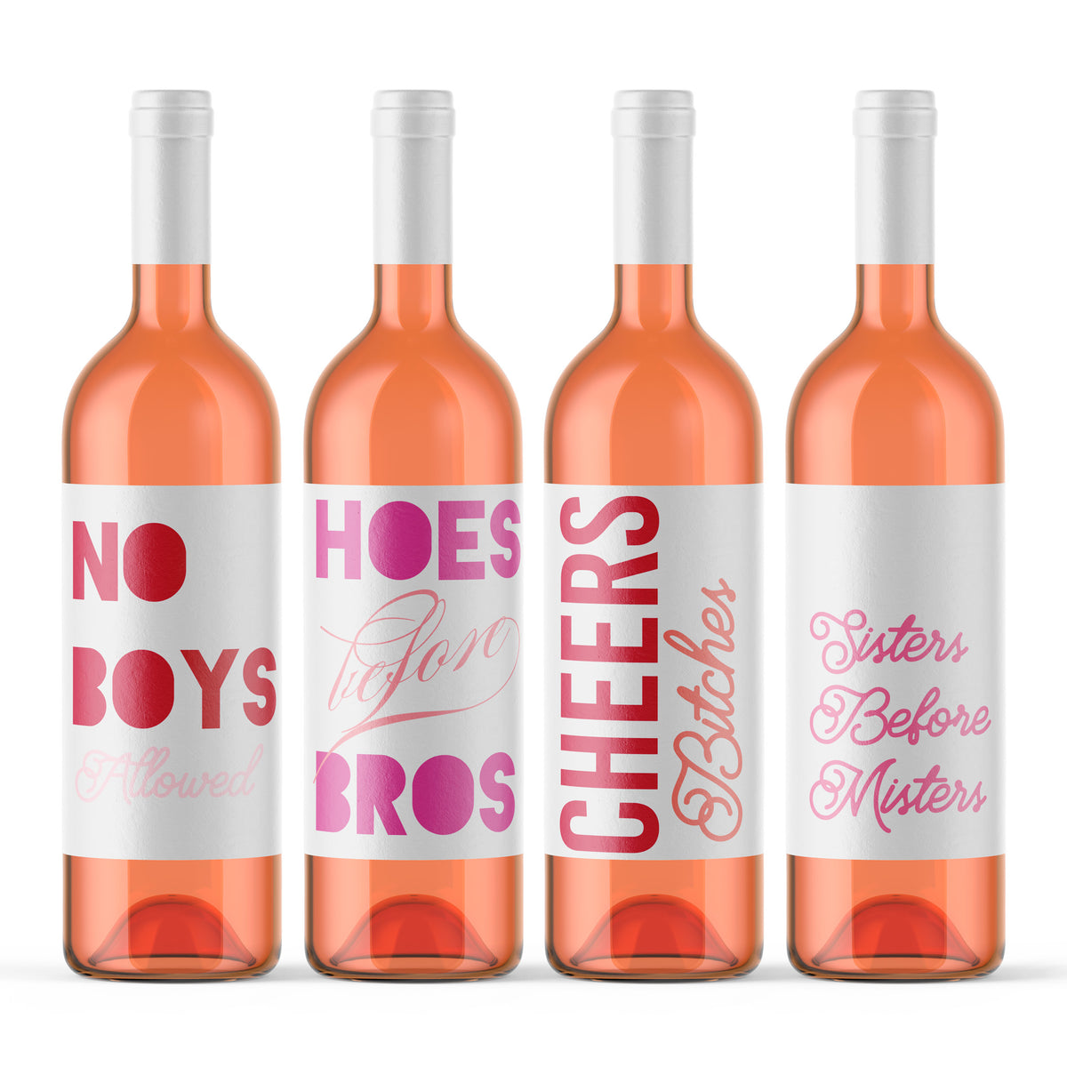 Galentine's Day Wine Labels, Pack of 8