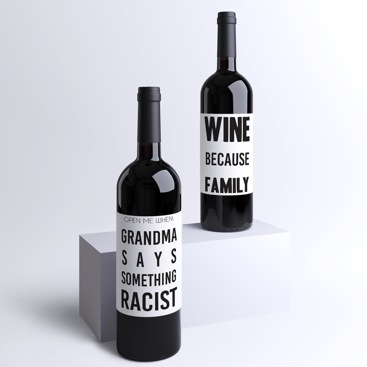 Family Holiday Dinner Wine Labels, Pack of 4