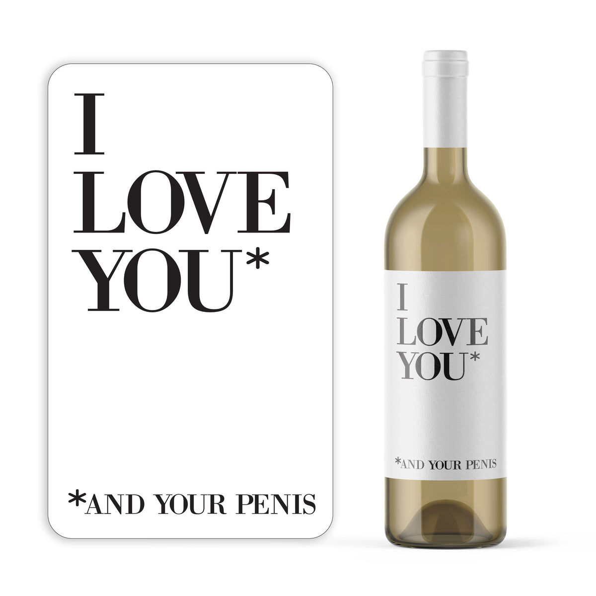 Naughty Valentine's Day Wine Label and Card