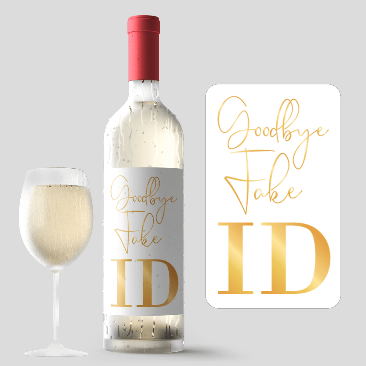 Gold Balloon 21st Birthday Wine Labels, Pack of 4