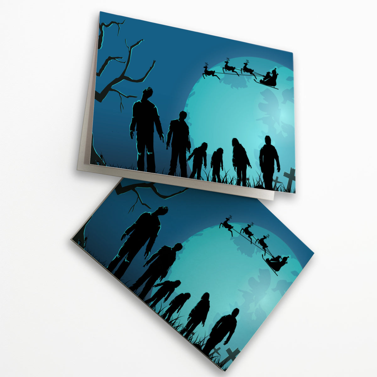 Zombie Christmas Greeting Cards, Set of 24