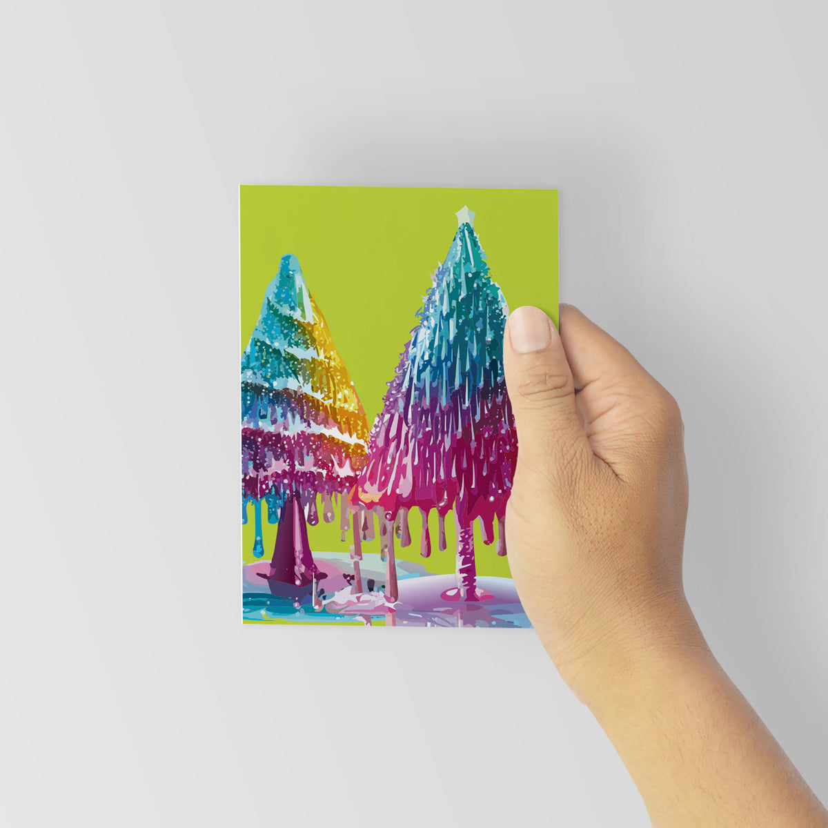 Rainbow Crystal Christmas Icon Greeting Cards, Set of 24