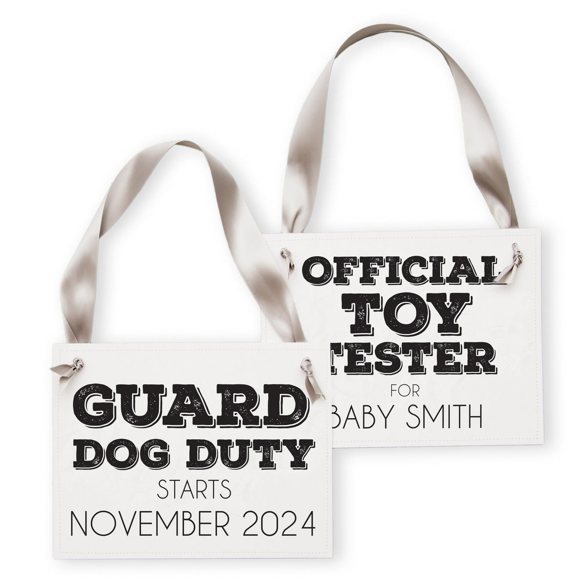 Dog Pregnancy Announcement Signs, Set of 2