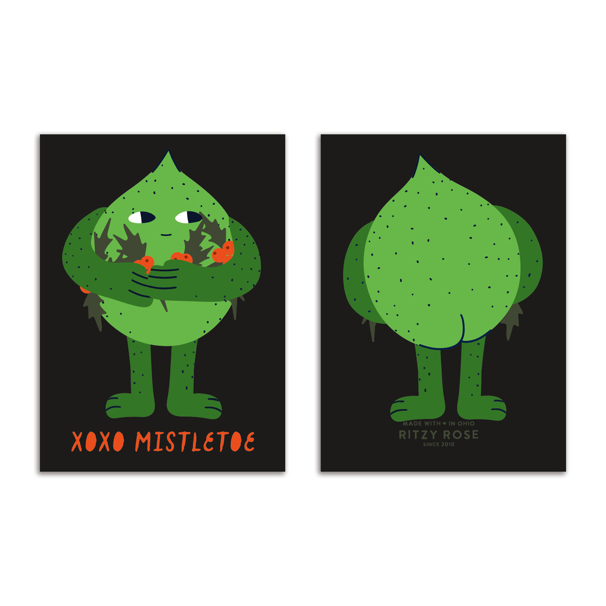 Mistletoe Monster Christmas Cards, Set of 24