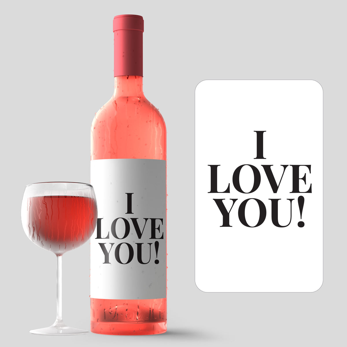 I Love You Mother's Day Wine Label and Card