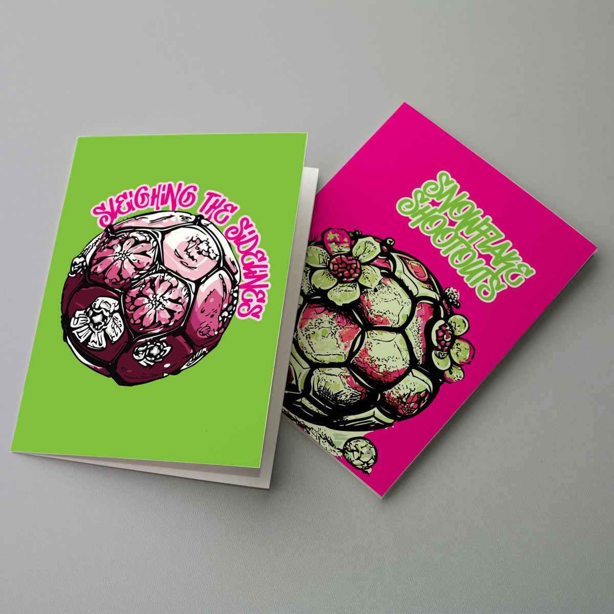 Floral Soccer Christmas Greeting Cards, Set of 24