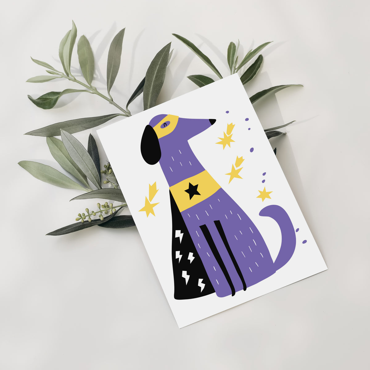 Pack of 24 kids' notecards with colorful illustrated animals in capes and masks, no text on card fronts.