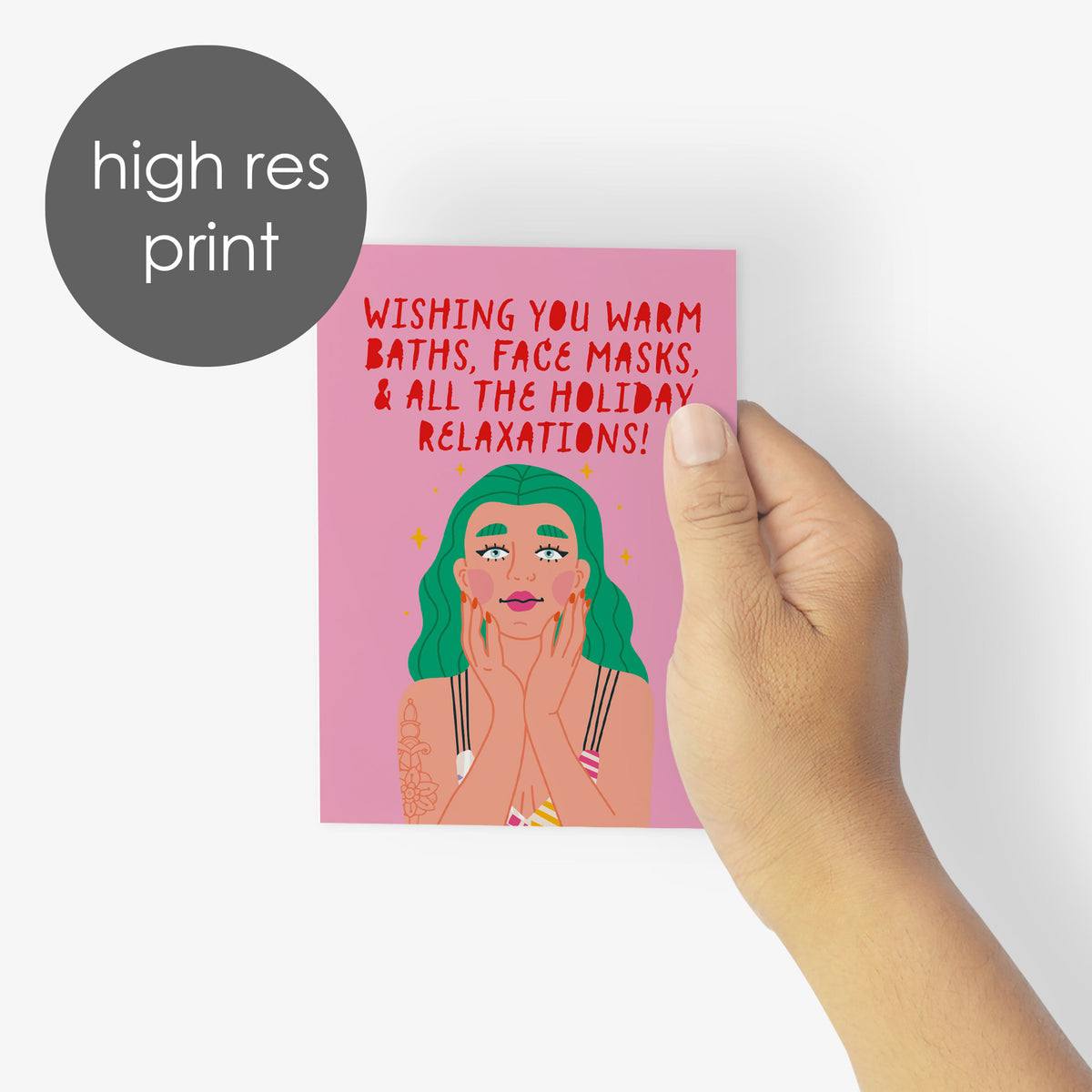 Home Spa Christmas Greeting Cards, Set of 24