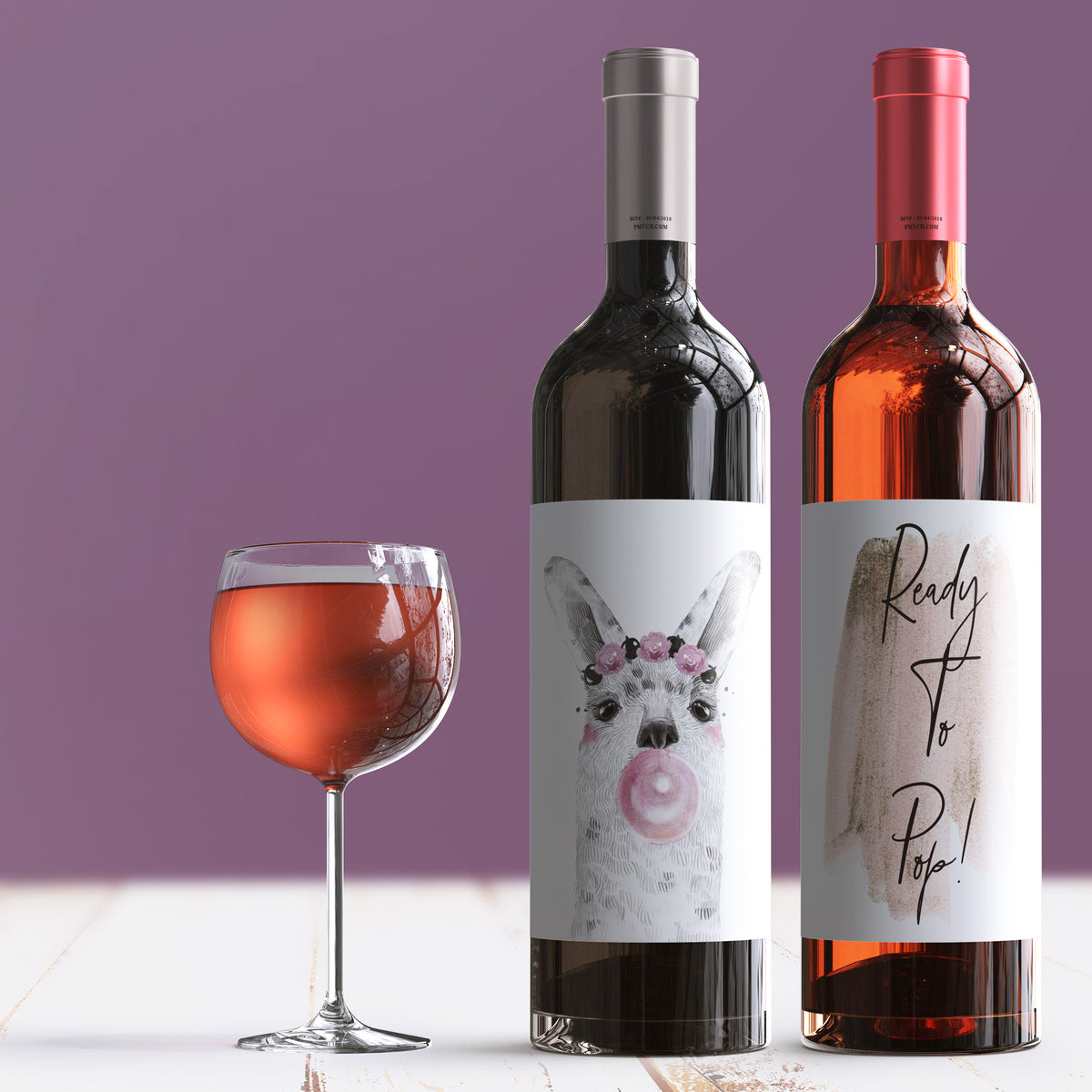 Ready to Pop Baby Shower Wine Labels, Pack of 8