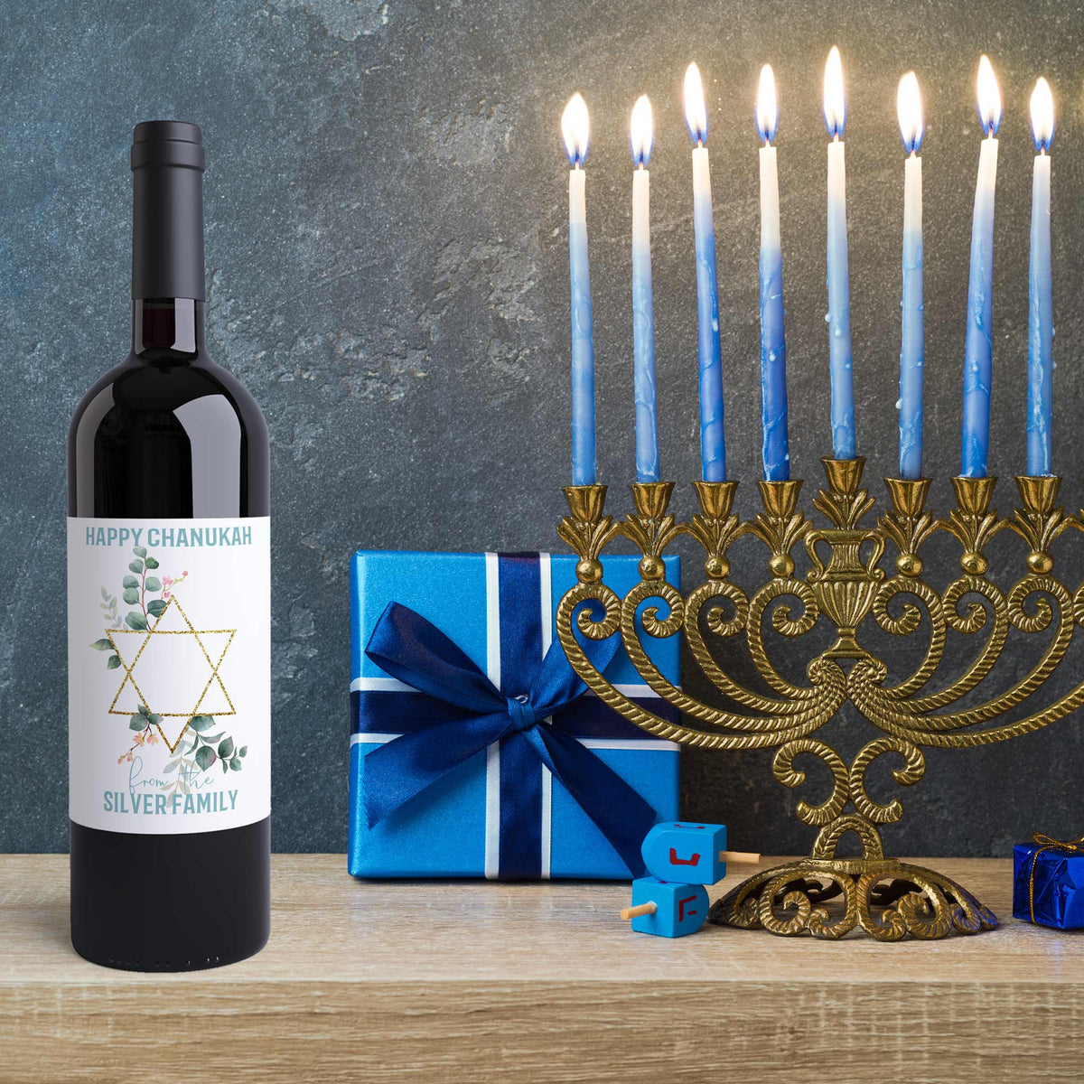 Happy Chanukah Personalized Labels, Pack of 4