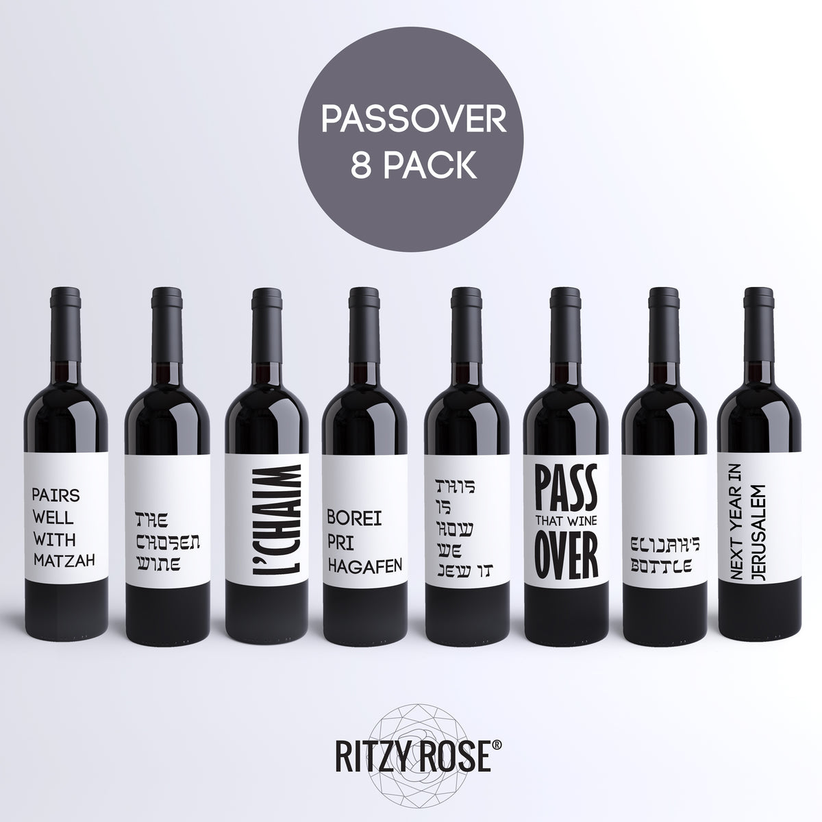 Passover Wine Labels, Pack of 8