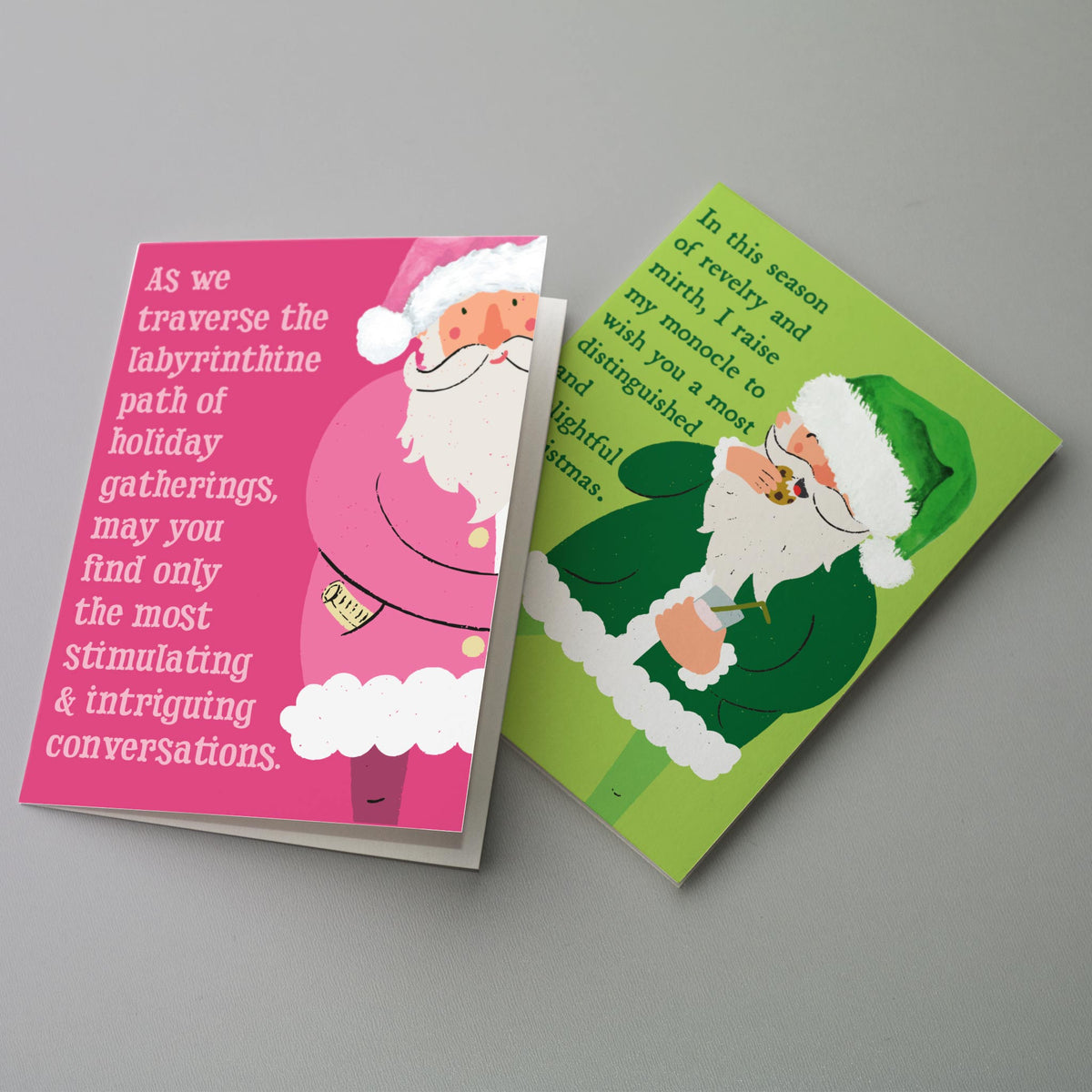 Highbrow Santa Claus Christmas Cards, Set of 24