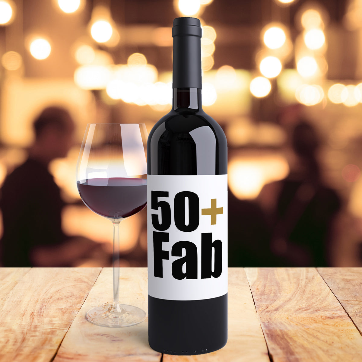 50th Birthday Wine Labels, Pack of 4