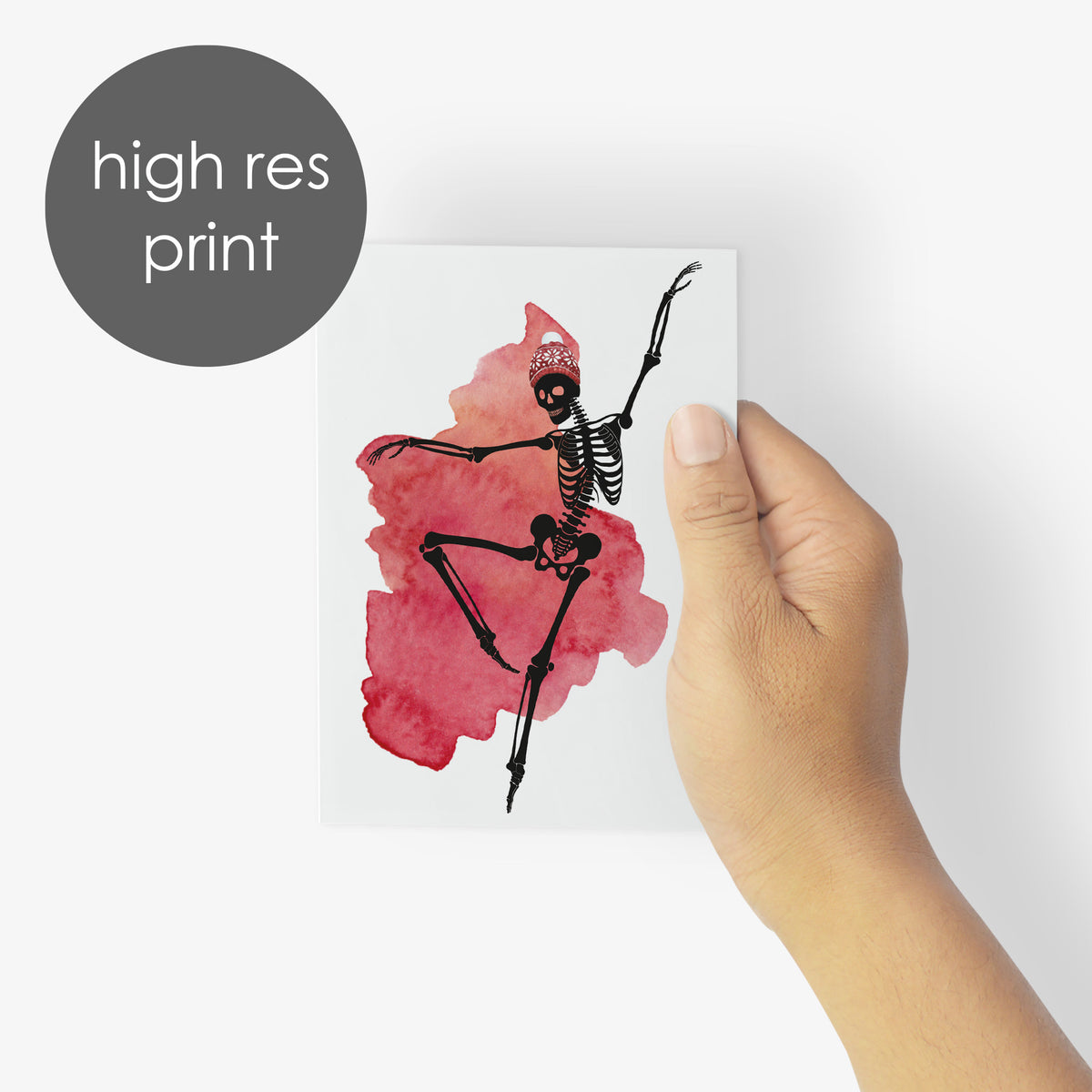 Dancing Skeleton Ballerina Christmas Cards, Set of 24