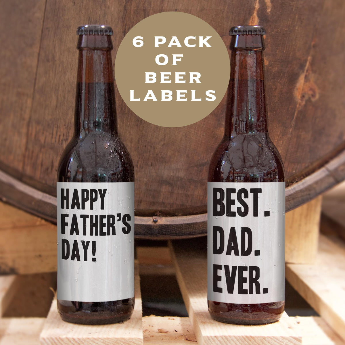 Ain't No Hood Like Fatherhood Father's Day Beer Labels, Pack of 6
