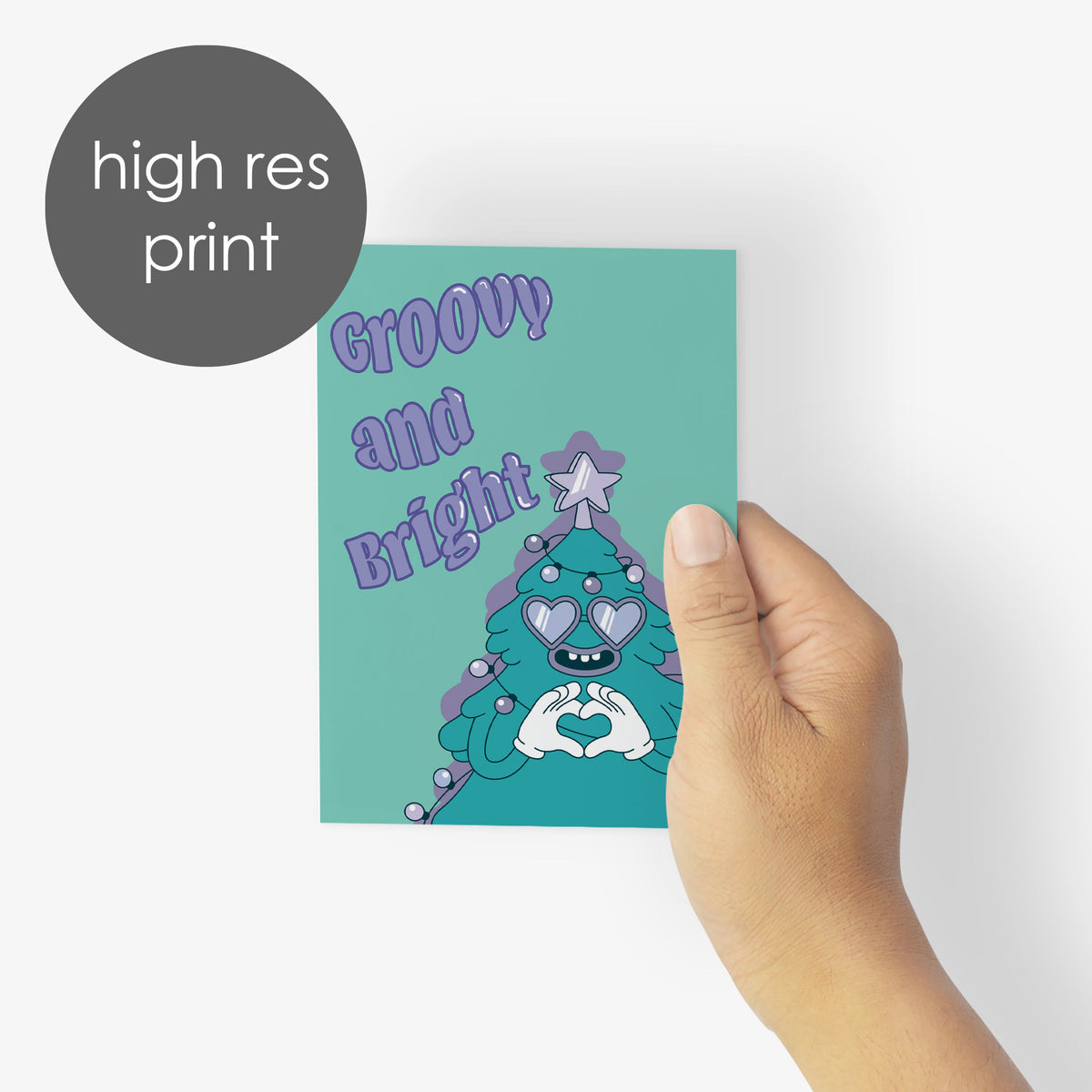 Boho Santa Christmas Cards, Set of 24