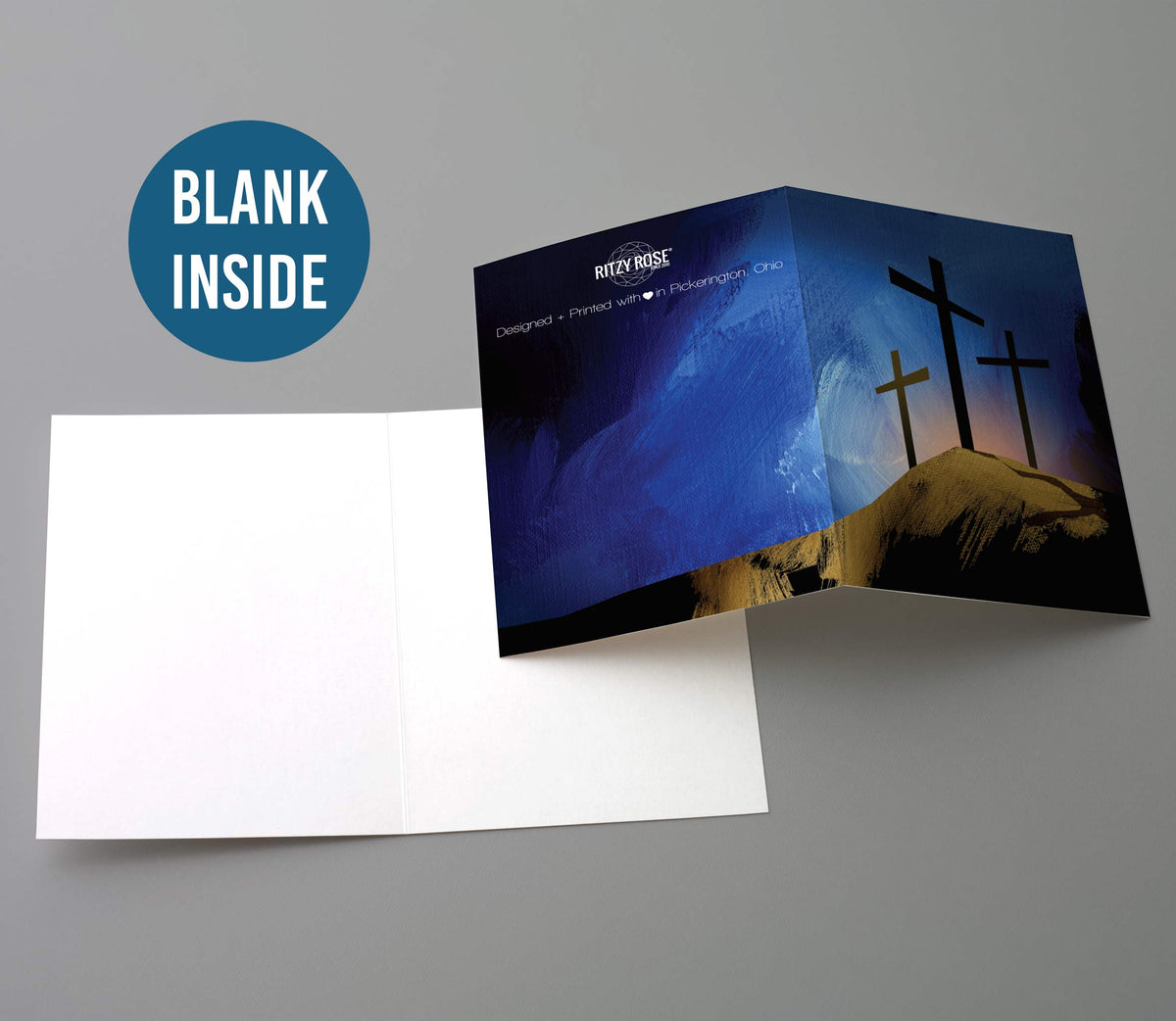 Three Crosses Greeting Cards, Set of 12